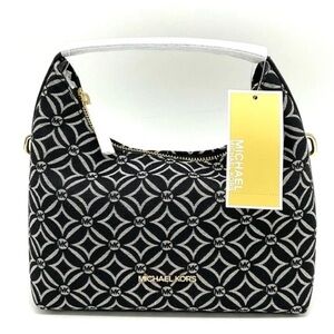 Michael Kors Ember Small Logo Jacquard Messenger Bag Black